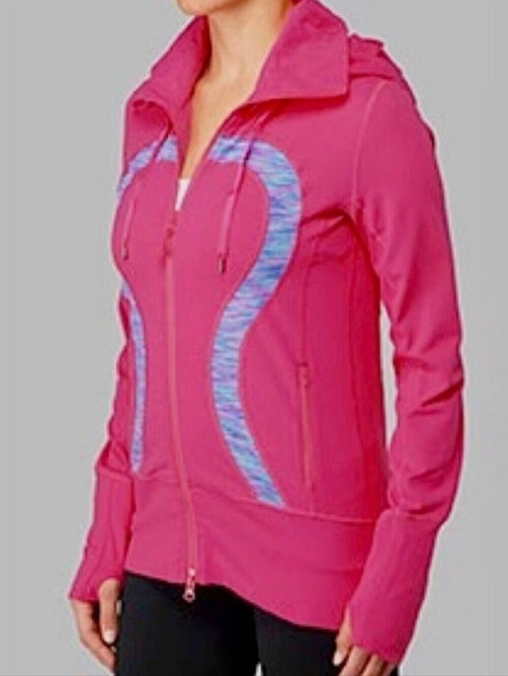 Lululemon Stride Full Zip Hoodie Jacket. Long Sleeves. High Collar. Pink. 6 US.